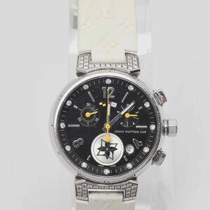 Louis Vuitton Stainless Steel and Diamond Tambour Lovely Cup Chronograph Quar...